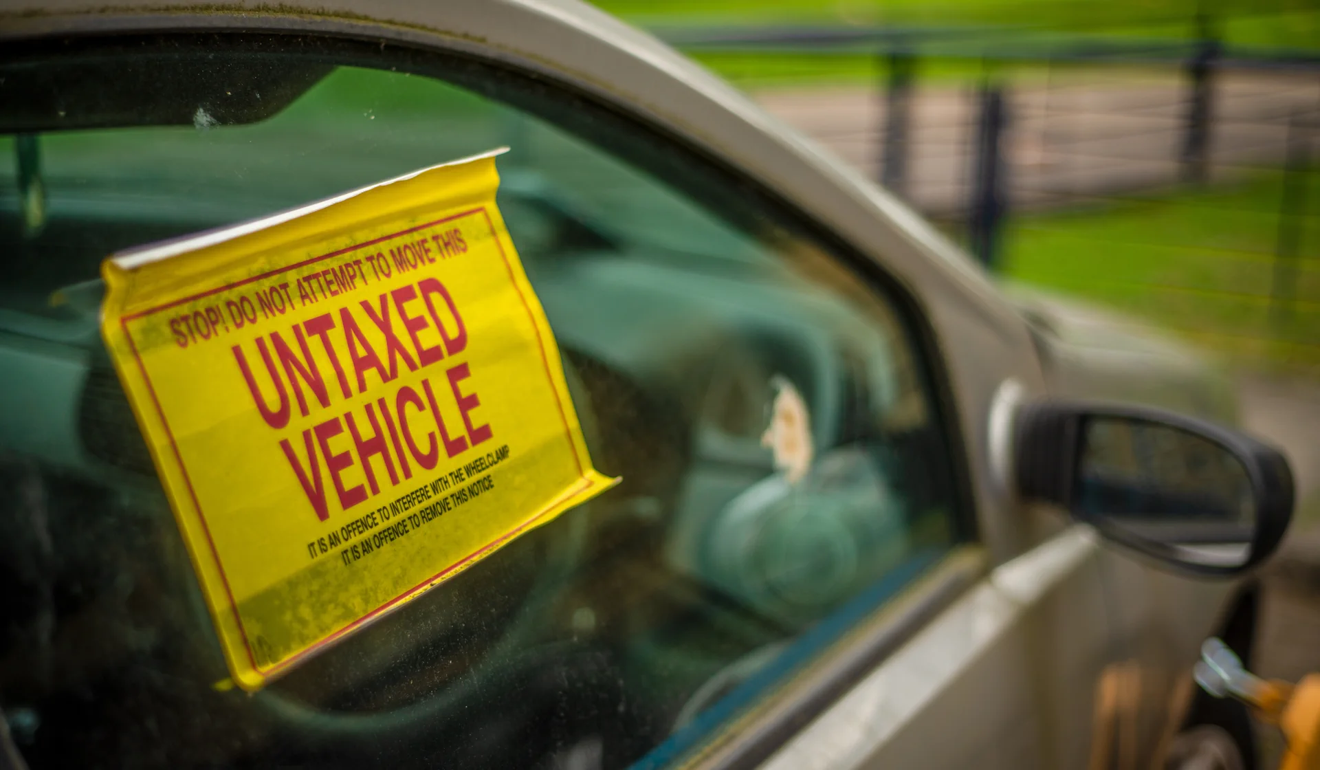 An untaxed vehicle can be fined